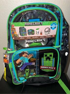 Minecraft Kids Backpack - Green/Teal